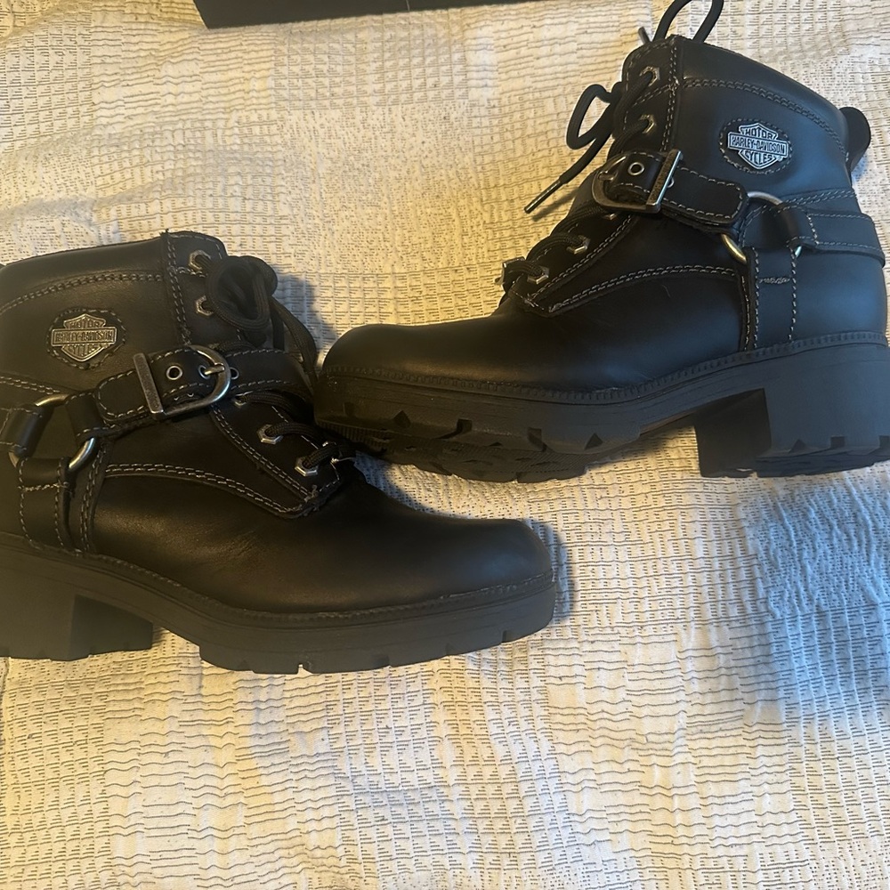 Tegan Harley-Davidson Black Ankle Boots